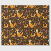 ラッピング紙 – かわいい小さなキツネファミリー ラッピングペーパー (フラット)