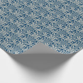 ラッピング紙-アールヌーボーブルーヴィンテージ ラッピングペーパー (角)