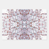 ラッピング紙:コラージュされたさくらんぼの花デザイン ラッピングペーパーシート (正面2)