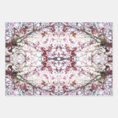 ラッピング紙：コラージュされたさくらんぼの花デザイン ラッピングペーパーシート (正面3)