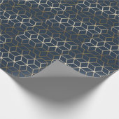 ラッピング紙 – ジオメトリックシルバーとブルー/グレー ラッピングペーパー (角)