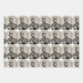 ラッピング紙 – スケルトン/ハロウィーン – 3パック ラッピングペーパーシート (正面3)