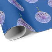 ラッピング紙 – ツリーオーナメントオンダークブルー ラッピングペーパー (ロールコーナー)