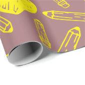 ラッピング紙:ハートペンシルスクールスタイル ラッピングペーパー (ロールコーナー)