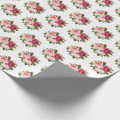 ラッピング紙 – ピンクの花 ラッピングペーパー (角)