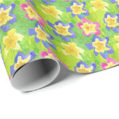 ラッピング紙:ピンク、ブルー、イエロープリムローズ ラッピングペーパー (ロールコーナー)