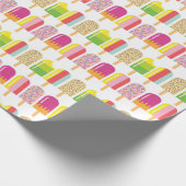 ラッピング紙 – ピンク、緑、黄色のアイスロリー ラッピングペーパー (角)