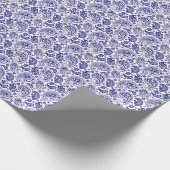 ラッピング紙-フランスのペイズリーシャビーシックブルー ラッピングペーパー (角)