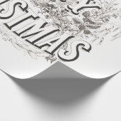 ラッピング紙：メリークリスマスイラストレーション ラッピングペーパー (角)