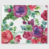 ラッピング紙 – 水彩フローラルパターン ラッピングペーパー (フラット)