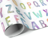 ラッピング紙 – 水彩文字 ラッピングペーパー (ロールコーナー)