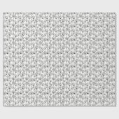 ラッピング紙 – 白黒フローラルパターン2 ラッピングペーパー (フラット)