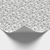 ラッピング紙 – 白黒フローラルパターン2 ラッピングペーパー (角)