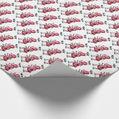 ラッピング紙、赤色アリ糸アンテナ ラッピングペーパー (角)