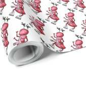 ラッピング紙、赤色アリ糸アンテナ ラッピングペーパー (ロールコーナー)