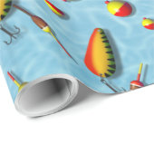 ラッピング紙-魚釣りボール&ルアー ラッピングペーパー (ロールコーナー)