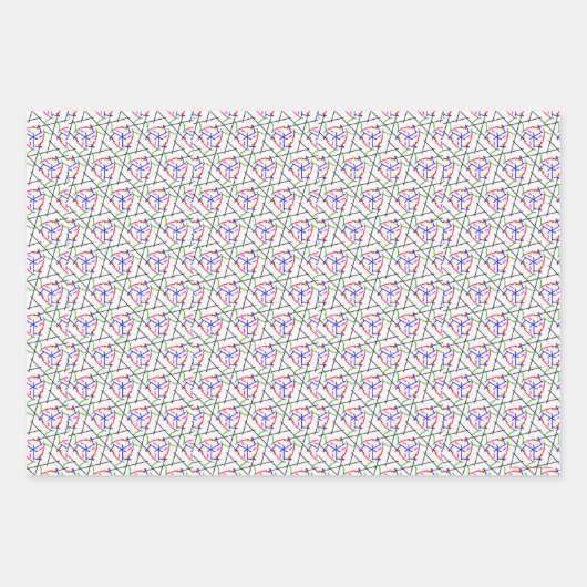 ラッピング紙- 5色ブギーのバリエーション ラッピングペーパーシート (正面)