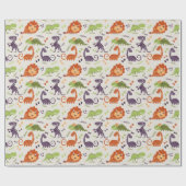 ラッピング紙- Kids Love Dinosale's ラッピングペーパー (フラット)