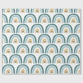 ラッピング紙- Rainbow With水玉模様+ハート ラッピングペーパー (フラット)