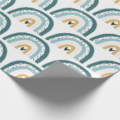 ラッピング紙- Rainbow With水玉模様+ハート ラッピングペーパー (角)