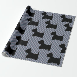 ラッピング紙- Scottie Dogタータンチェック ラッピングペーパー