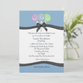 ラッピーポップと水玉模様 5x7 パーティー 招待状 (スタンド正面)