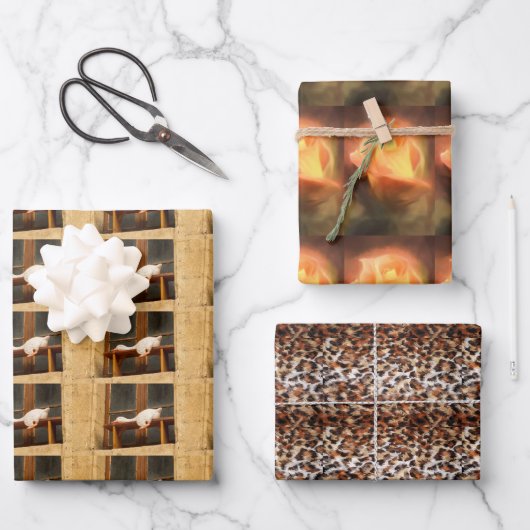 ラッファンキーピング紙フラットシートセット3 ラッピングペーパーシート (正面)