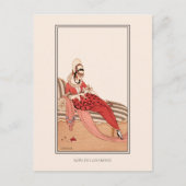 ラッフルドレスウェジェナーフランスの新しいファッション ポストカード (正面)