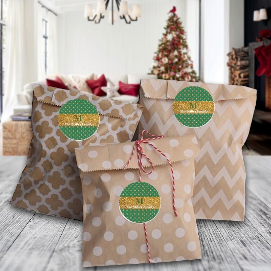 ラッフル ダッフル クリスマス グリッター ポルカ ドット カスタム ラウンドシール