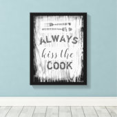 ラップされたキャンバスキッチンウォールアートかわいい引用文 キャンバスプリント (インサイチュ (ウッドフロア))