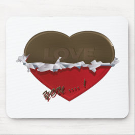 ラップされていないチョコレートハートがあなたを愛する マウスパッド