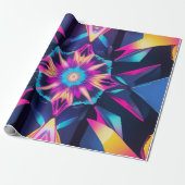 ラップするネオンの幾何学的な抽象化 ラッピングペーパー (アンロールド)