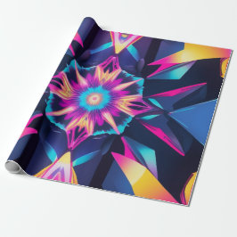 ラップするネオンの幾何学的な抽象化 ラッピングペーパー