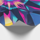 ラップするネオンの幾何学的な抽象化 ラッピングペーパー (角)