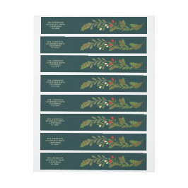 ラップのまわりに住所 シールクラシック、1" x 7.25インチ ラップアラウンド宛名ラベル