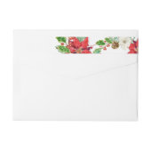 ラップのまわりに |クリスマスウォーターカラー赤いポインセチア ラップアラウンドラベル (裏面)