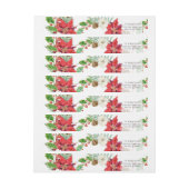 ラップのまわりに |クリスマスウォーターカラー赤いポインセチア ラップアラウンドラベル (シート)