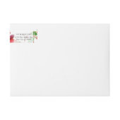 ラップのまわりに |クリスマスウォーターカラー赤いポインセチア ラップアラウンドラベル (正面)