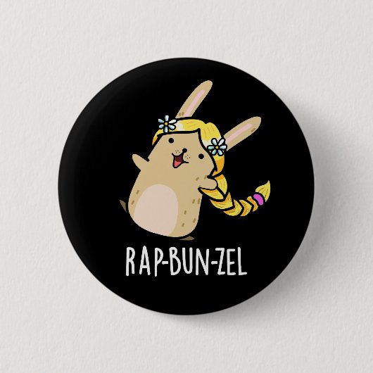 ラップの-bun-zelバおもしろいニー・プン・ダークBG 缶バッジ (正面)