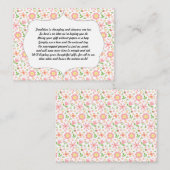 ラップインサートカードベビーシャワーピンクフローラ エンクロージャーカード (正面/裏面)