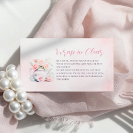 ラップイン澄んピンクエレガントローズブライダルシャワー エンクロージャーカード