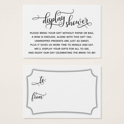 ラップエレガント表示なしブライダルシャワーギフトラベル (正面&裏面)
