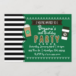 ラップコーヒーバースデーパーティシック招待状 招待状