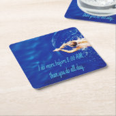 ラップスイミングチームやる気を起こさせる感動的 スクエアペーパーコースター (アングル)