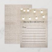 ラップストリングライト素朴なレシピカード (正面/裏面)