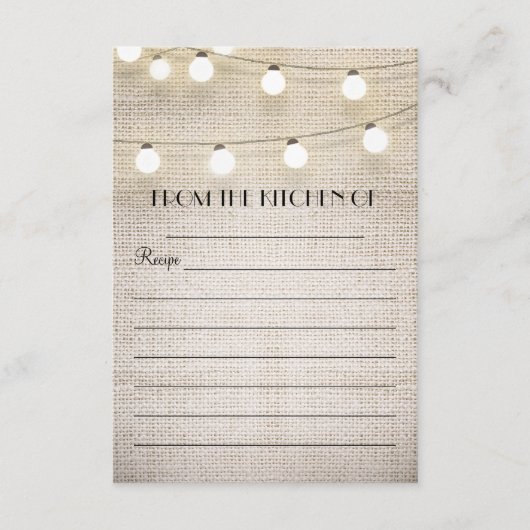 ラップストリングライト素朴なレシピカード (正面)