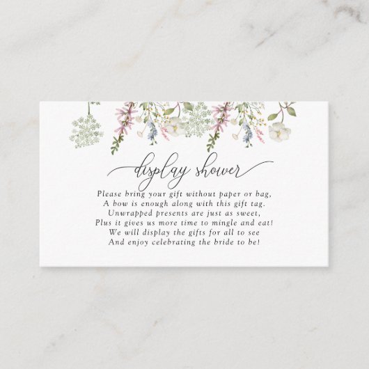 ラップディスプレイシャワーなし | Chic Wildflower エンクロージャーカード (正面)