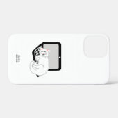 ラップトップで眠っている白猫Apple iPhone 12ミニ Case-Mate iPhoneケース (裏面 (横))