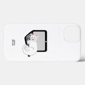 ラップトップで眠っている白猫Apple iPhone 13ケース Case-Mate iPhoneケース (裏面 (横))