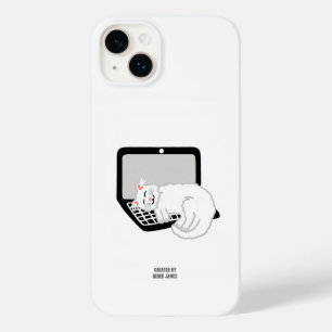 ラップトップで眠っている白猫Apple iPhone 14 Plus Case-Mate iPhone 14 Plusケース